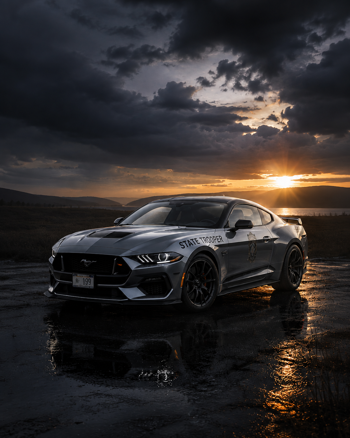 Modern gray trooper performance car